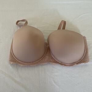 Torrid Taupe Bombshell Everyday Strapless Lined Bra Sz 40G  Lace  Romantic Dark